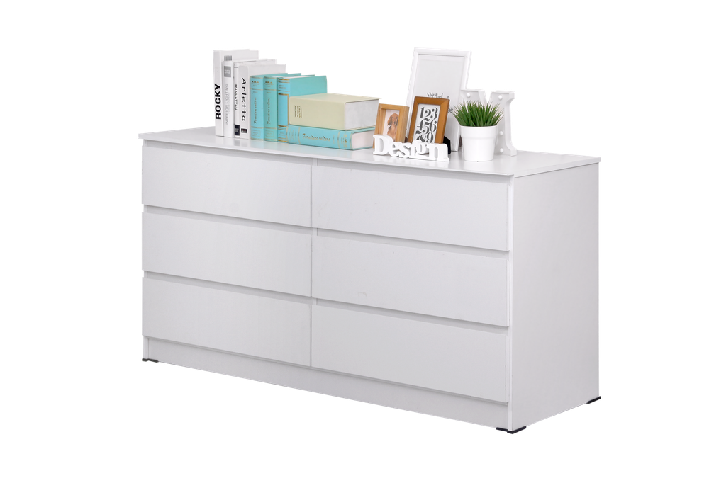 MALM 6 DRAWERS SNOOZE WHITE