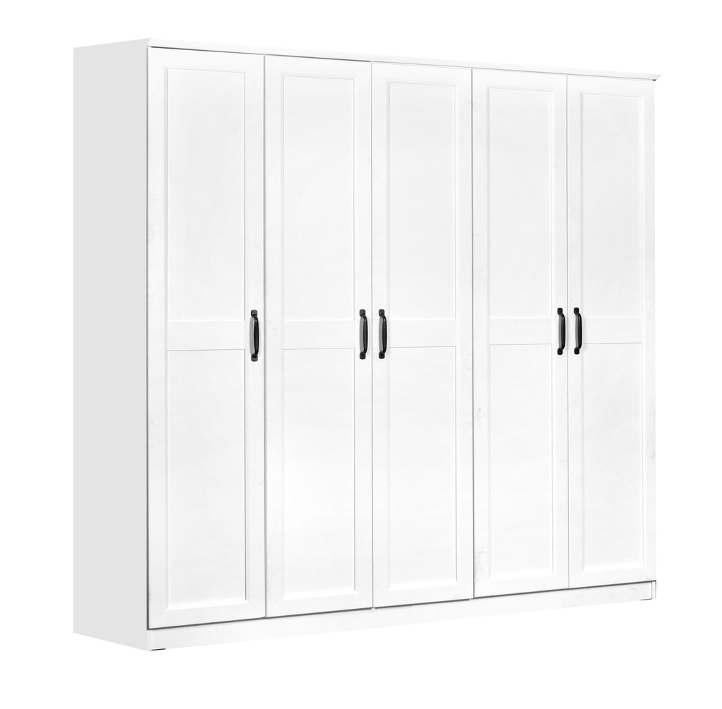 WARDROBE LAVENDER 5 DOORS WHITE