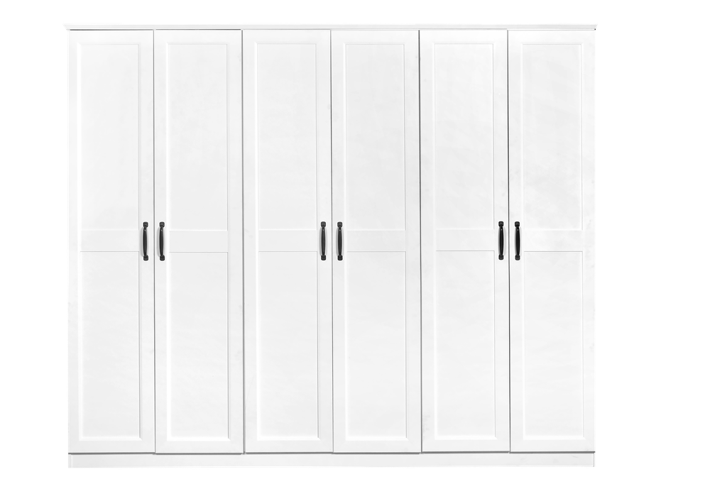 WARDROBE LAVENDER 6 DOORS WHITE