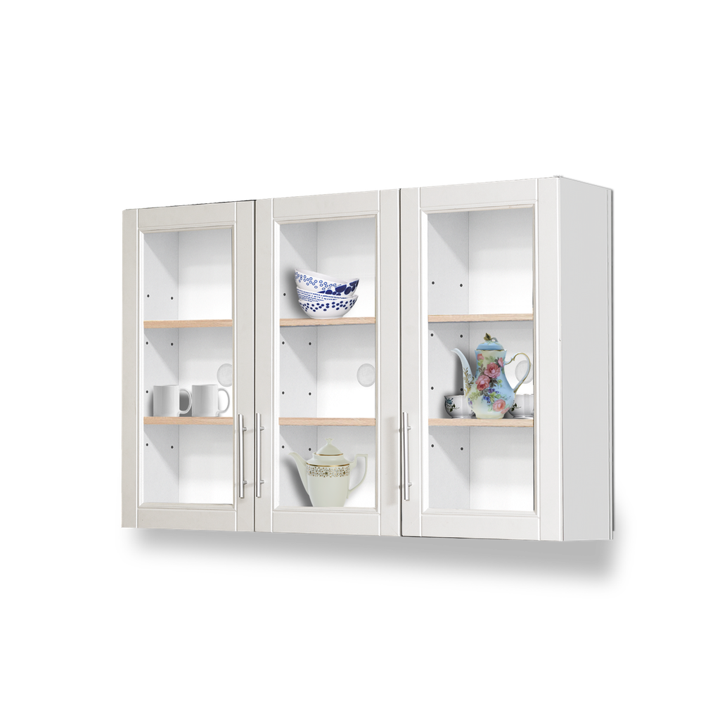 KITCHEN SET ATAS 3 PINTU KACA 0108 WHITE