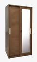 STEEL SLIDING WARDROBE JALUSI 2 DOORS 901 BYC BROWN