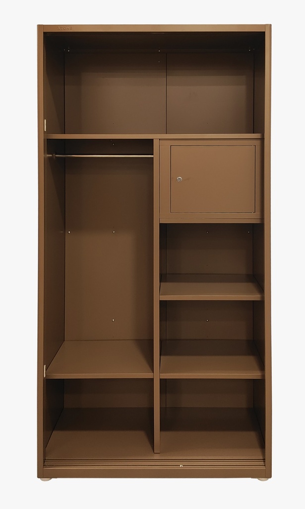 STEEL SLIDING WARDROBE JALUSI 2 DOORS 901 BYC BROWN