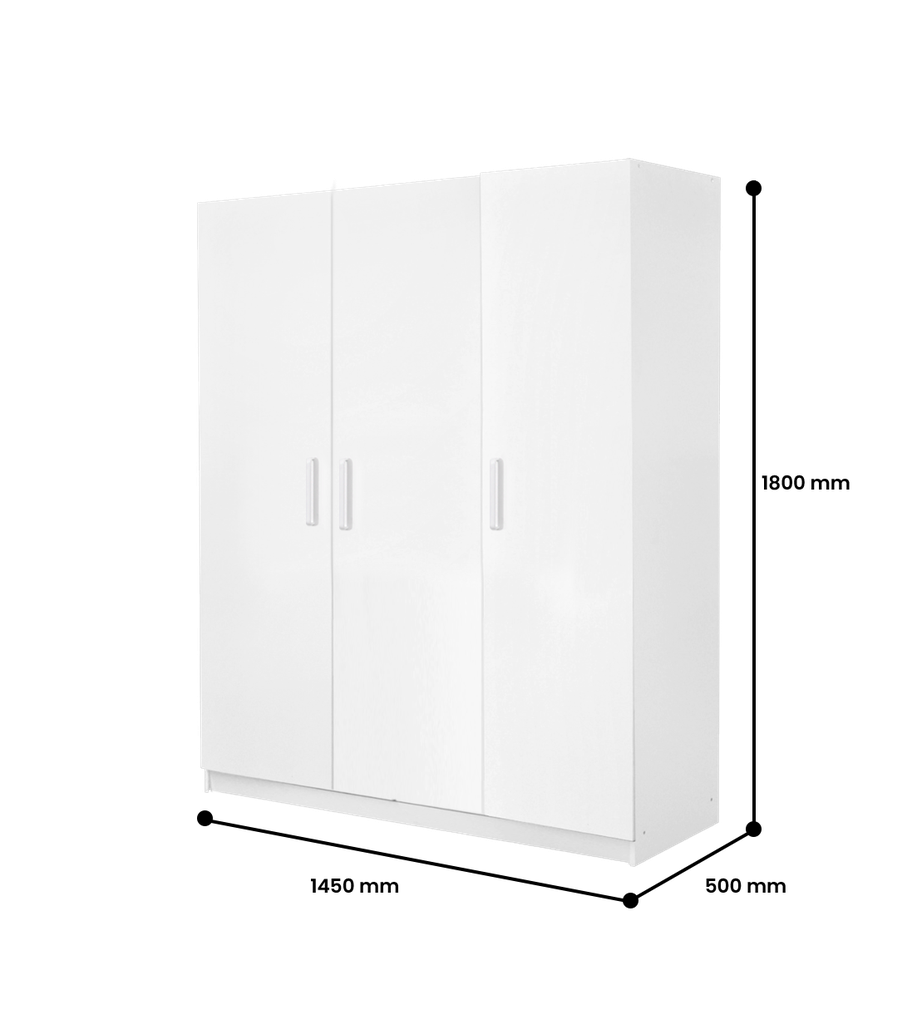 WARDROBE LILY THREE DOORS WHITE