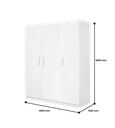 WARDROBE LILY THREE DOORS WHITE