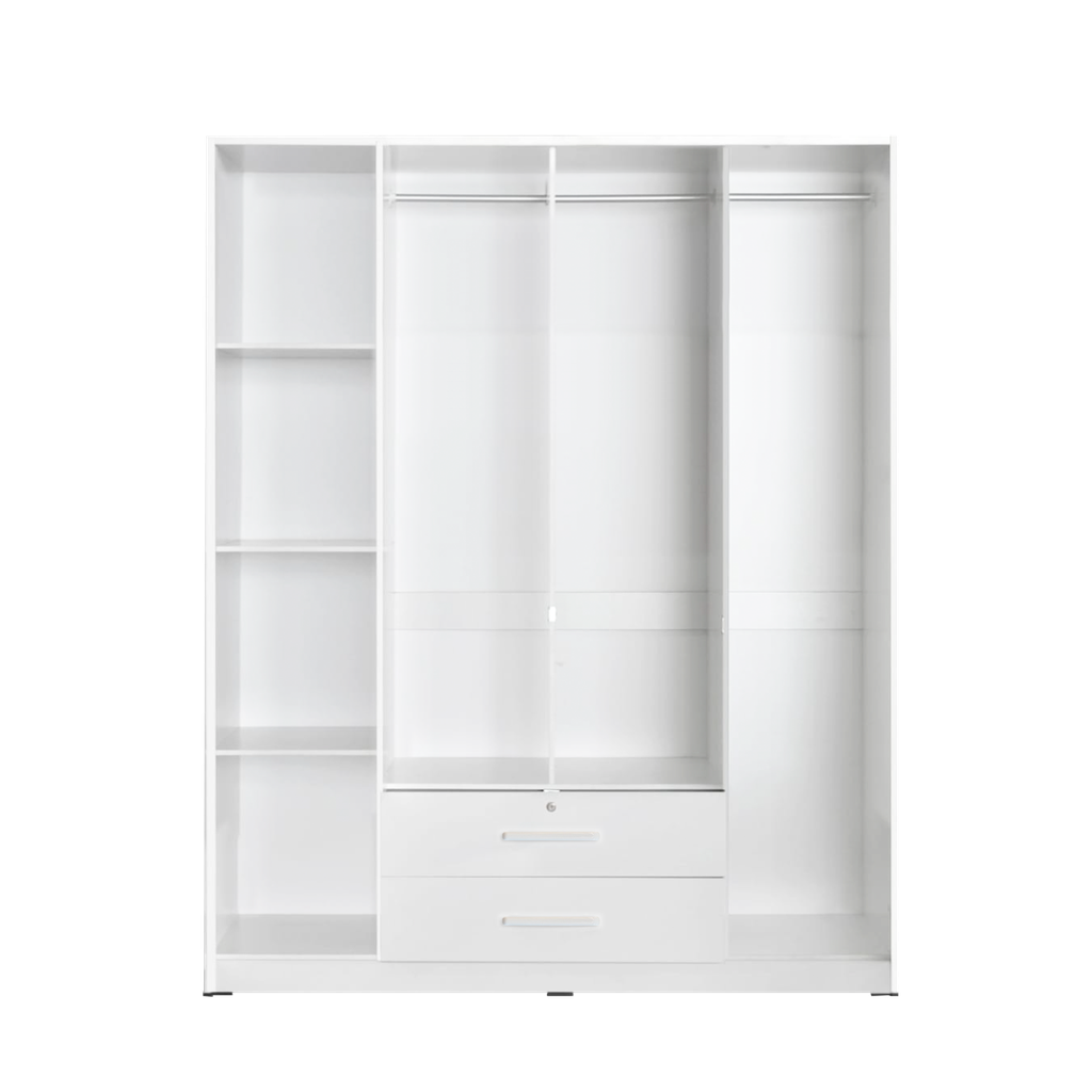 WARDROBE 4 DOORS WHITE