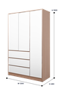 WARDROBE GARVIN THREE DOORS NATURAL