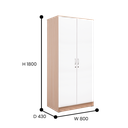 LEMARI PAKAIAN 2 PINTU 26111 NATURAL