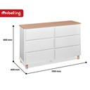 AKSEL CHEST 6 DRAWER WHITE