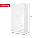 WARDROBE LILY TWO DOORS WHITE