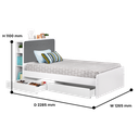 BED SINGLE ECLIPSE 120 x 200 WHITE