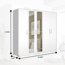 WARDROBE 5 DOORS WHITE