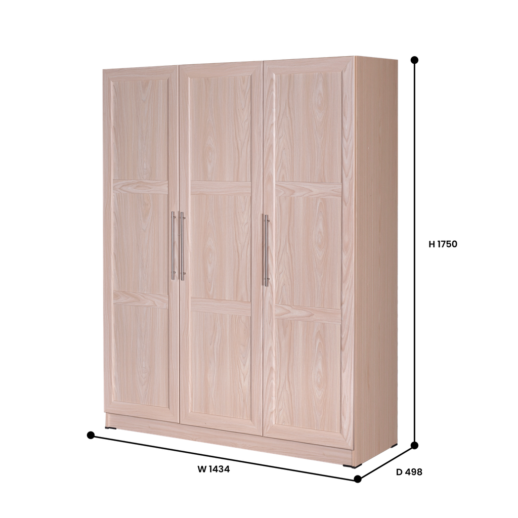 WARDROBE LOTUS THREE DOORS NATURAL
