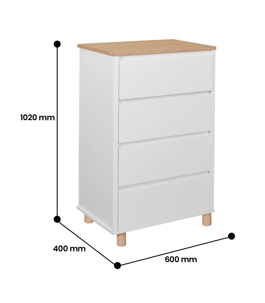AKSEL CHEST 4 DRAWER WHITE