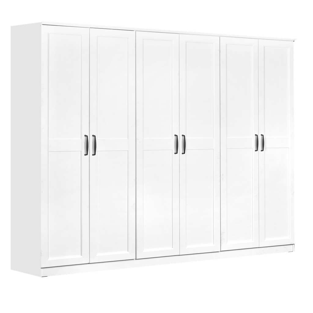 WARDROBE LAVENDER 6 DOORS WHITE