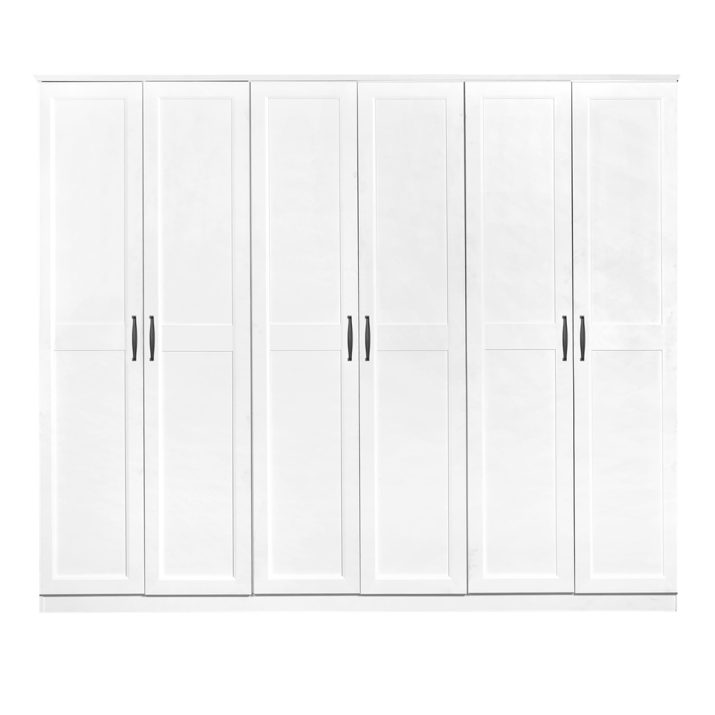 WARDROBE LAVENDER 6 DOORS WHITE