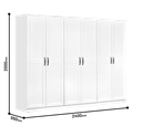 WARDROBE LAVENDER 6 DOORS WHITE