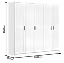 WARDROBE LAVENDER 5 DOORS WHITE
