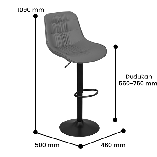 BAR STOOL H 9014 GREY