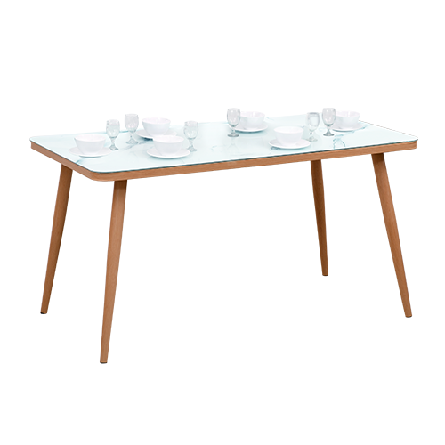GLASS DINING TABLE 1901C MARBLE WHITE 130 X 80