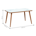 GLASS DINING TABLE 1901C MARBLE WHITE 130 X 80