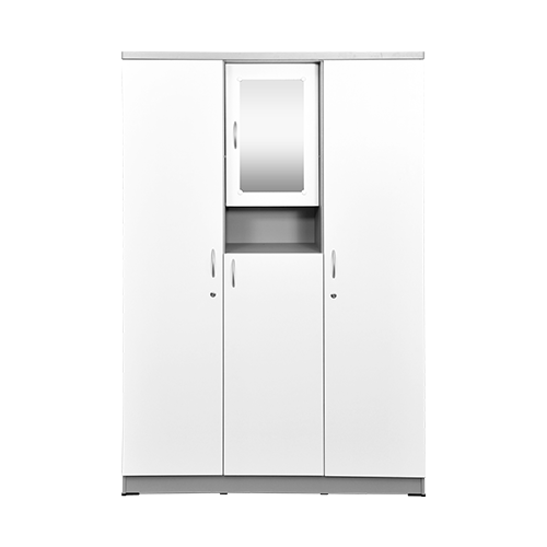 LEMARI PAKAIAN 3 PINTU WHITE BODY GREY