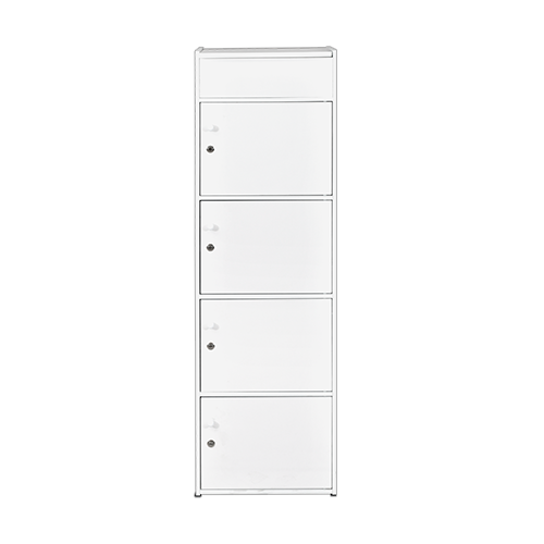 RAK SERBAGUNA 4 PINTU + MIRROR PUTIH