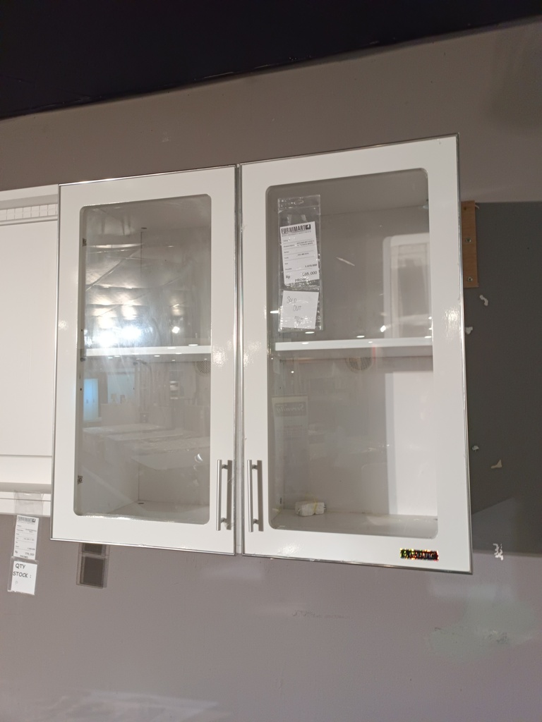 KITCHEN SET ATAS 2 PINTU KACA WHITE