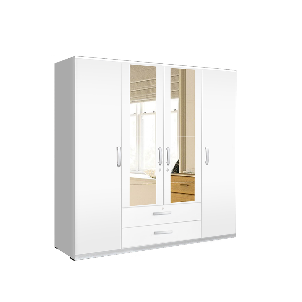 WARDROBE 4 DOORS WHITE