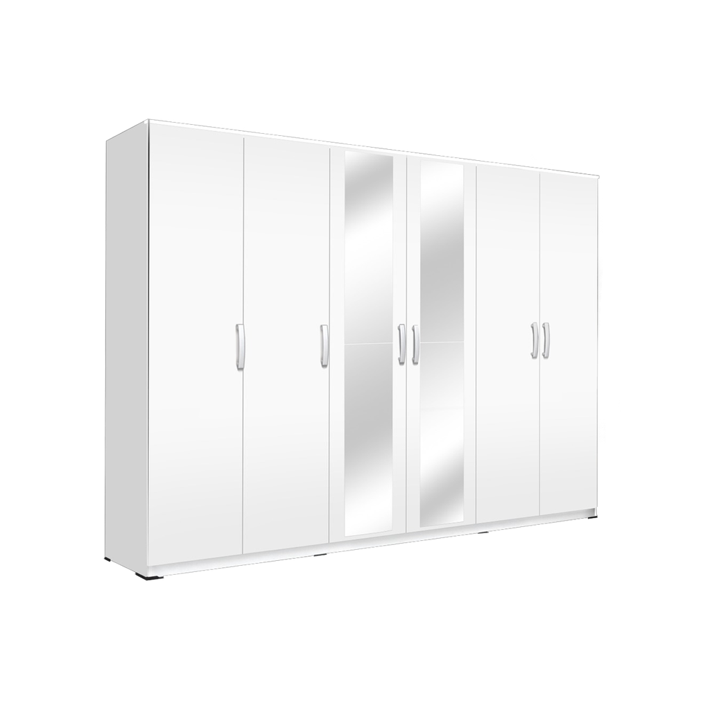 WARDROBE 6 DOORS WHITE