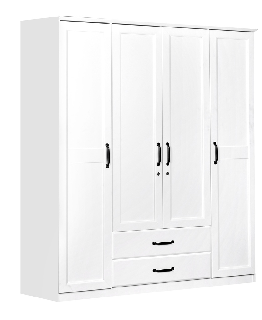 WARDROBE LAVENDER 4 DOORS WHITE