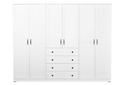 WARDROBE LAVENDER 7 DOORS 4 DRAWER WHITE
