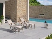 ROUND COFFEE TABLE POOL BENCH WHITE