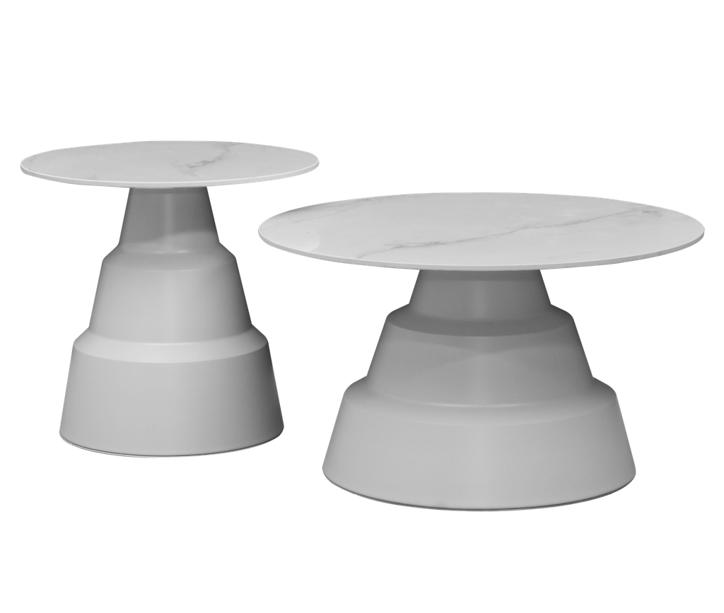 COFFEE TABLE 1937# DIA 70CM +50CM MILAN GREY