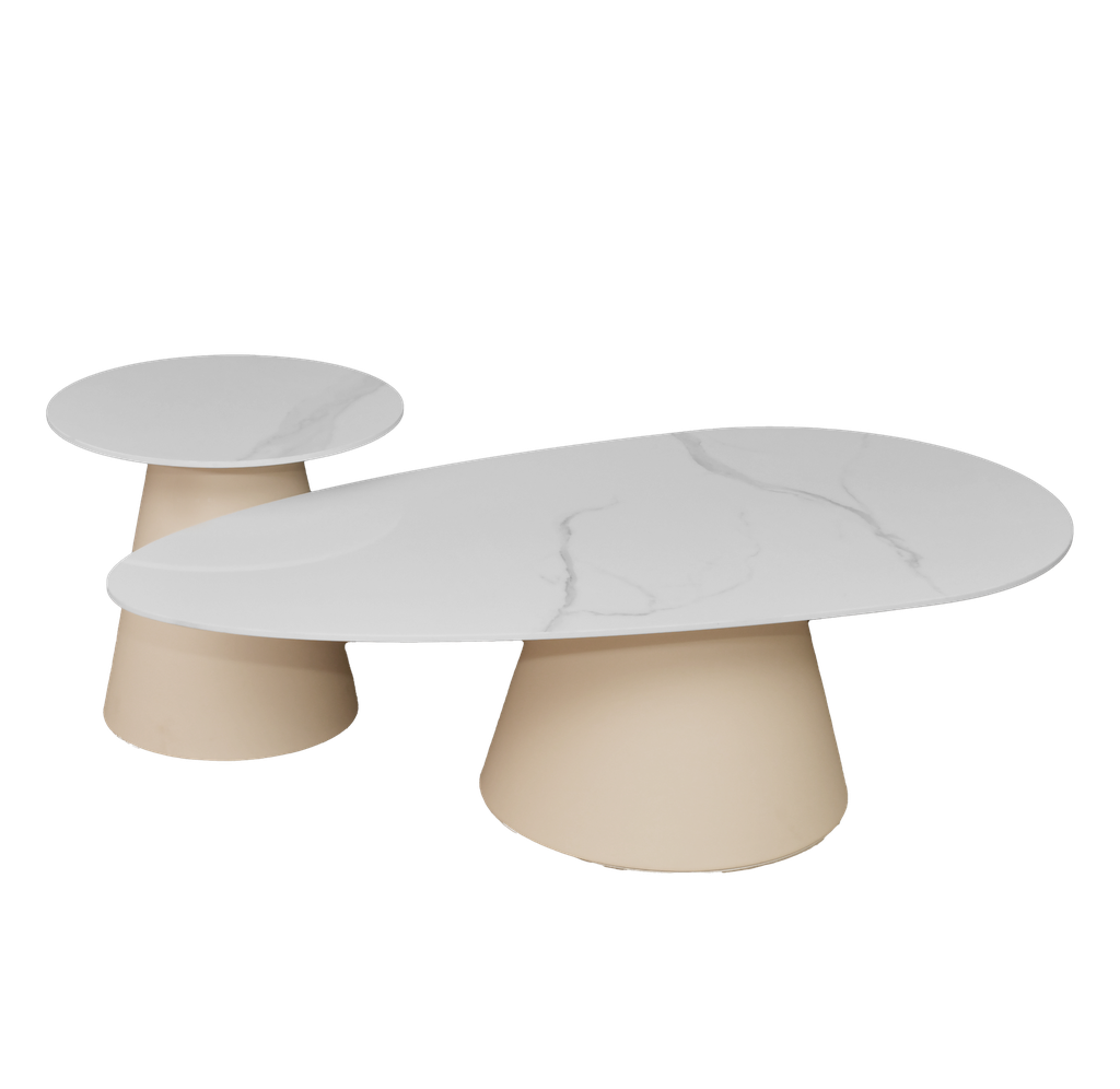 COFFEE TABLE 1933-3 DIA 50CM+130CM BEIGE