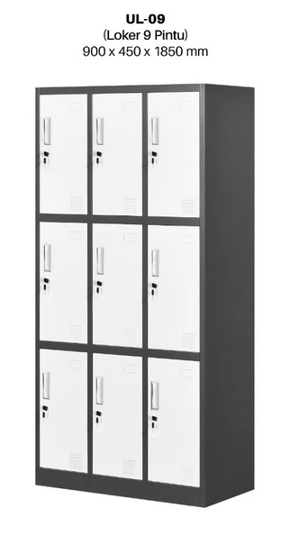 LOCKER COMNET STEEL 9 DOOR+3 ROWS (GREY)
