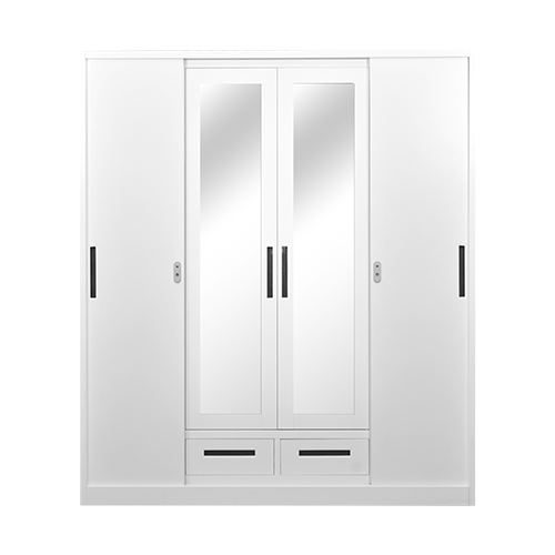 STEEL XR SLIDING WARDROBE 4 DOOR WHITE