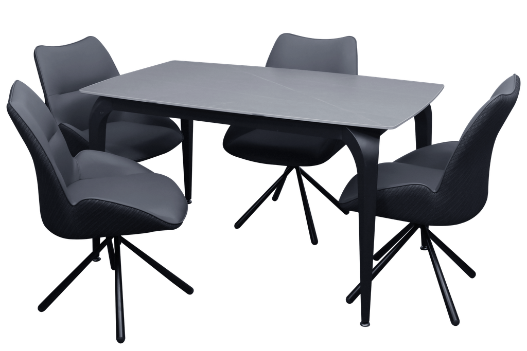 DINING SET GS03 + DC660# GREY 140*80