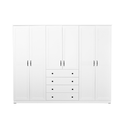 WARDROBE LAVENDER 6 DOORS 4 DRAWER WHITE