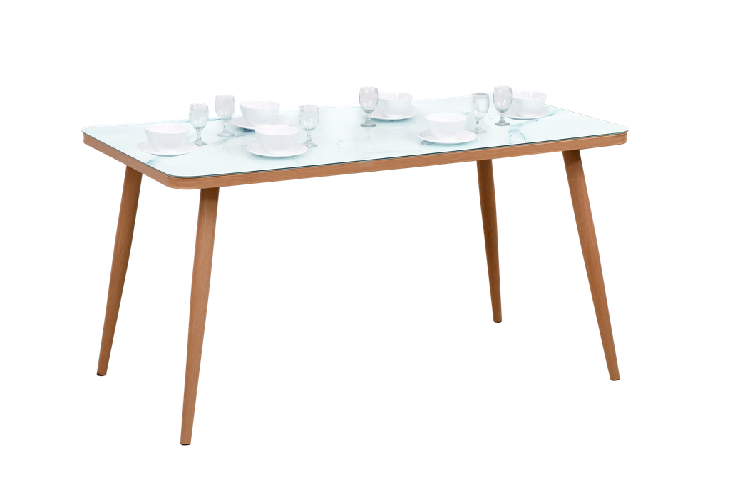 GLASS DINING TABLE 1901C MARBLE WHITE 130 X 80