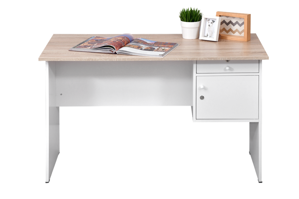 OFFICE DESK 0102 SONOMA OAK LIGHT / WHITE