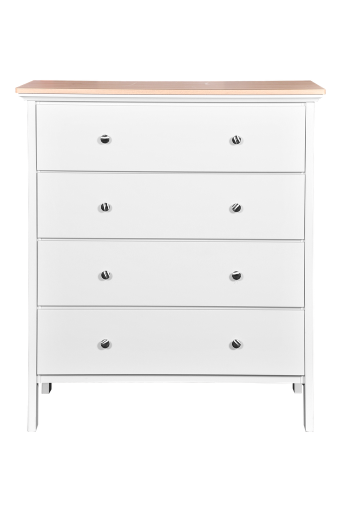 TALLBOY ALBA 4 DRAWER WHITE