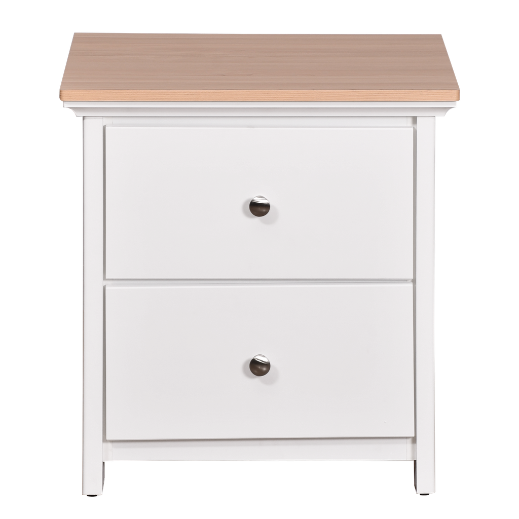 BEDSIDE ALBA 2 DRAWER WHITE
