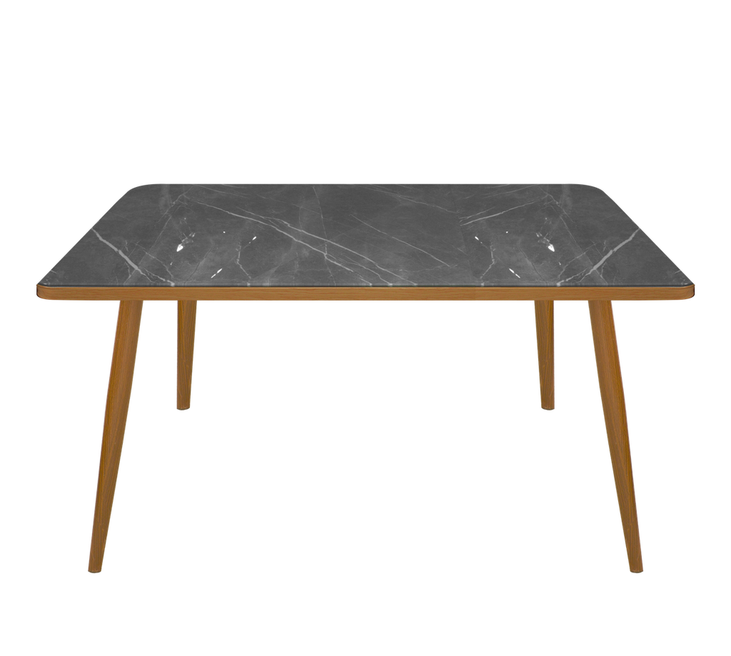 GLASS DINING TABLE 1901A LIGHT WOOD 130X80