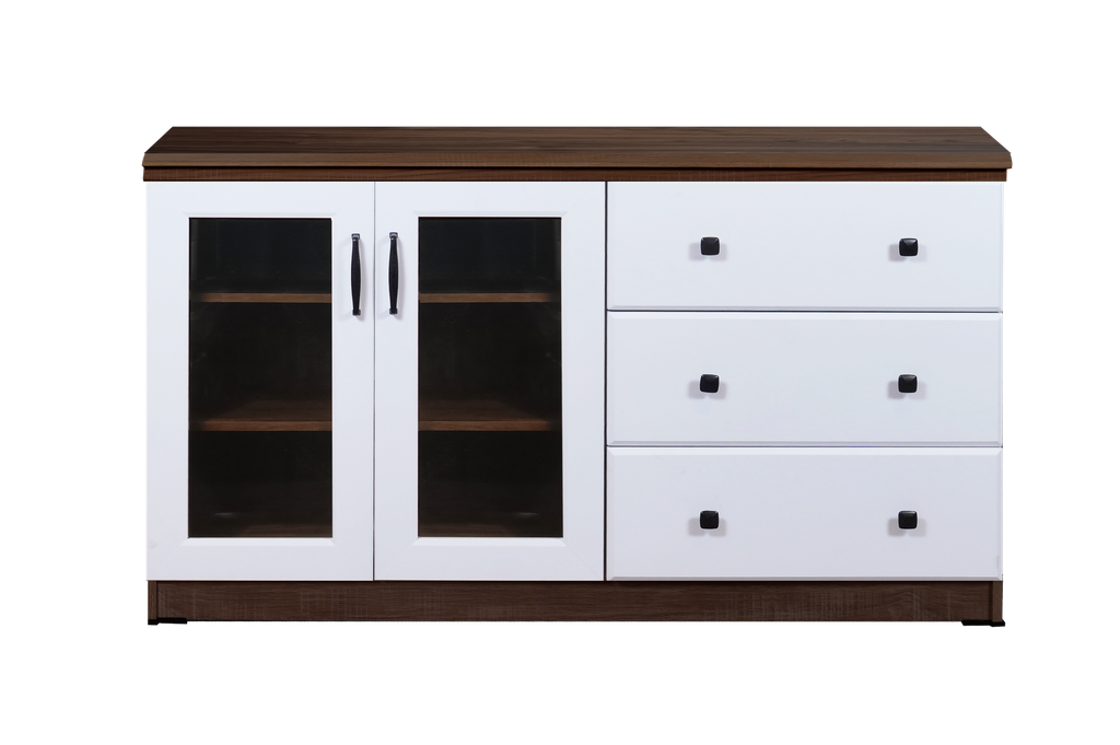 LEMARI HIAS RENDAH DENGAN 3 DRAWER WALNUT MALOUF