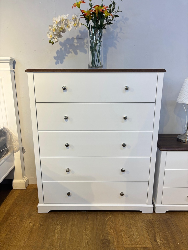 FLORENCE TOLLBOY 5 DRAWER WHITE
