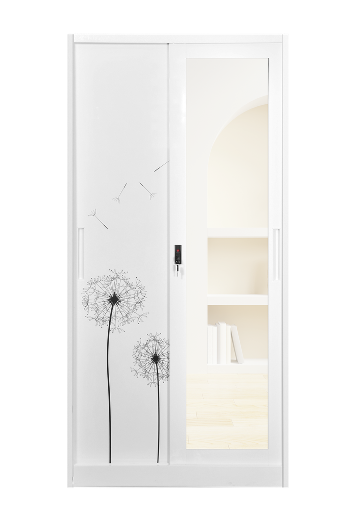 STEEL SLIDING WARDROBE 2 DOOR AKASIA WHITE