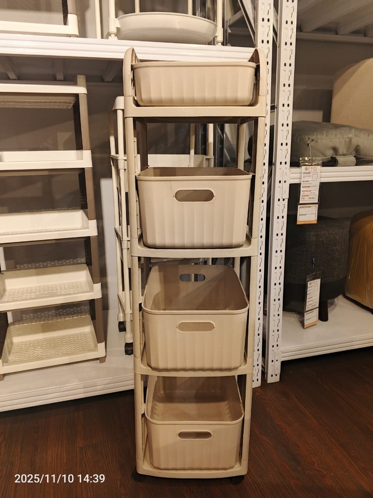 TROLLY PLASTIK 4 SUSUN CREAM 