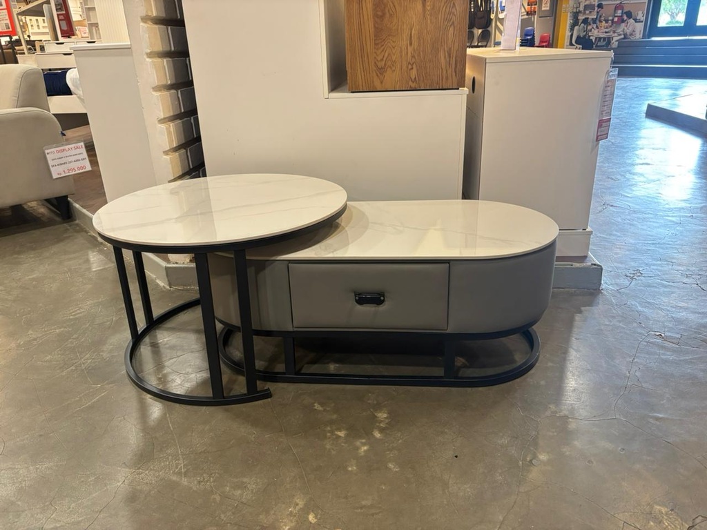 COFFEE TABLE CELIA DIA70+DIA100CM GREY