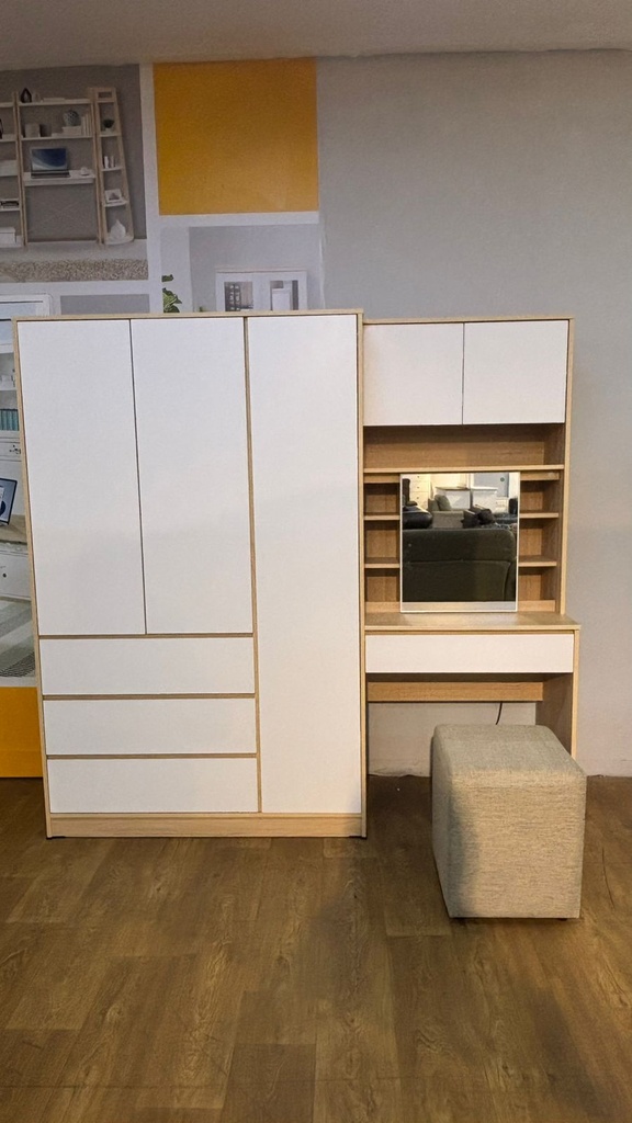 WARDROBE DRESSING TABLE EMERY THREE DOORS WINTER MAPLE