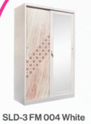 STEEL SLIDING WARDROBE 2 DOORS 120 SLD 3FM 004 WHITE